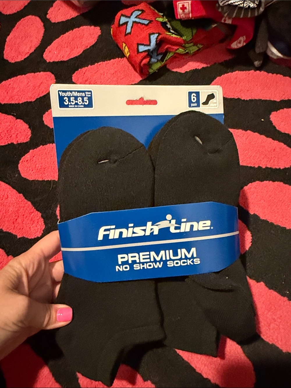Finish Line Black Premium No-Show Athletic Socks - 6 Pair